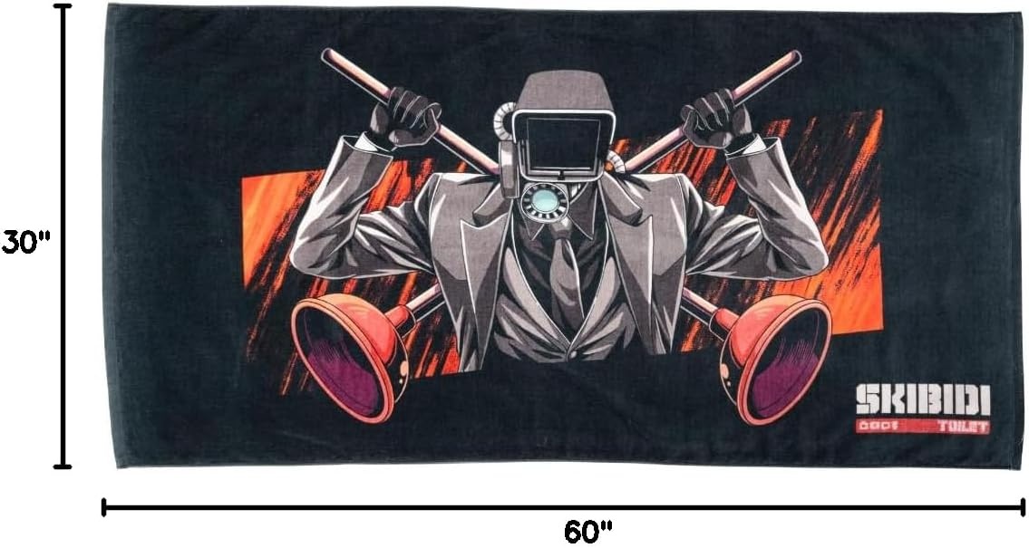 image:imageFranco Collectibles Batman DC Comics Vintage Super Soft Cotton BathPoolBeach Towel 60 in x 30 in 100 Officially Licensed ProductSkibidi Toilet Cameraman