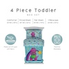 image:imageBarney Kids 4 Piece Toddler Bed Set  Super Soft amp Cozy Reversible Microfiber Comforter and Sheets Officially Licensed Product by Franco