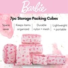 image:imageCollectibles Barbie Beauty 7 Piece Soft Storage Organization Packing Cubes Travel Set Officially Licensed Product By FrancoBarbie