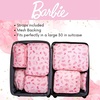 image:imageCollectibles Barbie Beauty 7 Piece Soft Storage Organization Packing Cubes Travel Set Officially Licensed Product By FrancoBarbie