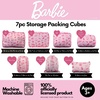 image:imageCollectibles Barbie Beauty 7 Piece Soft Storage Organization Packing Cubes Travel Set Officially Licensed Product By FrancoBarbie