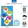 image:imageFranco Baby Shark Kids BathPoolBeach Soft Absorbent Cotton Terry Towel with Washcloth 2 Piece Set 50 in x 25 inBaby Shark