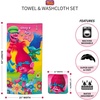 image:imageFranco Baby Shark Kids BathPoolBeach Soft Absorbent Cotton Terry Towel with Washcloth 2 Piece Set 50 in x 25 inTrolls