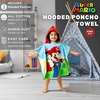 image:imageFranco Barbie Kids BeachPoolBathCamping Hooded Towel Poncho 24 X 22 Absorbent Cotton Cover up 100 Official Licensed Barbie Product LargeSuper Mario