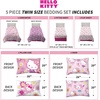 image:imageFranco Kids Bedding Super Soft Comforter and Sheet Set with Sham 5 Piece Twin Size Hello KittyHello Kitty  Rainbow Garden