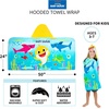 image:imageSanrio Hello Kitty Skeleton Halloween Kids Super Soft BathPoolBeach Soft Cotton Terry Hooded Towel Wrap 24 in x 50 in Officially Licensed Product by FrancoBaby Shark