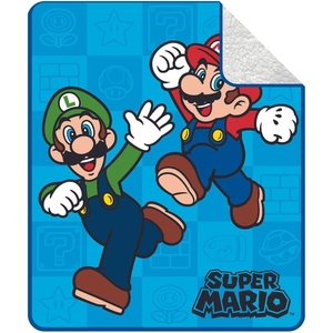 image:imageBarbie Kids Bedding Soft Plush Cozy Sherpa Blanket Throw 46 in x 60 in Officially Licensed Product by FrancoSuper Mario