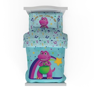 image:imageBarney Kids 4 Piece Toddler Bed Set  Super Soft amp Cozy Reversible Microfiber Comforter and Sheets Officially Licensed Product by Franco