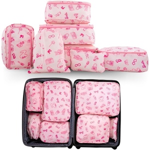 image:imageCollectibles Barbie Beauty 7 Piece Soft Storage Organization Packing Cubes Travel Set Officially Licensed Product By FrancoBarbie