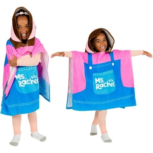 image:imageFranco Barbie Kids BeachPoolBathCamping Hooded Towel Poncho 24 X 22 Absorbent Cotton Cover up 100 Official Licensed Barbie Product LargeMs Rachel