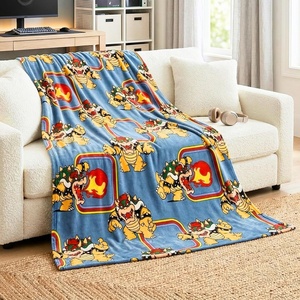 image:imageFranco Kids Bedding Soft Plush Micro Raschel Throw 46 in x 60 in Avatar The Last AirbenderSuper Mario Big Bowser