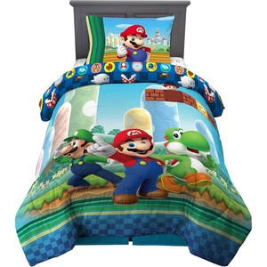 image:imageFranco Kids Bedding Super Soft Comforter and Sheet Set 4 Piece Twin Size BatmanMario