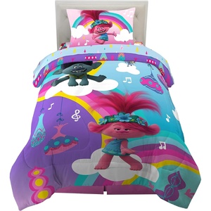 image:imageFranco Kids Bedding Super Soft Comforter and Sheet Set 4 Piece Twin Size BatmanTrolls World Tour