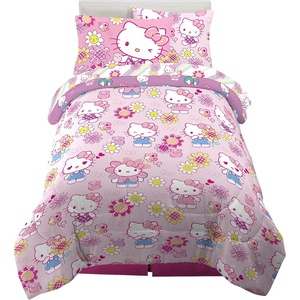 image:imageFranco Kids Bedding Super Soft Comforter and Sheet Set with Sham 5 Piece Twin Size Hello KittyHello Kitty  Rainbow Garden