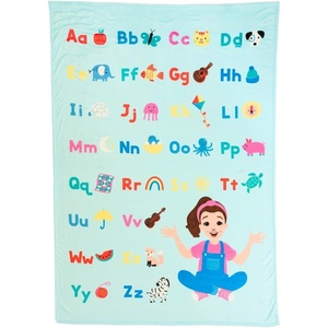 image:imageFranco Kids Bedding Super Soft Plush Micro Raschel Blanket 62 in x 90 in Baby SharkMs Rachel  Colorful Abc