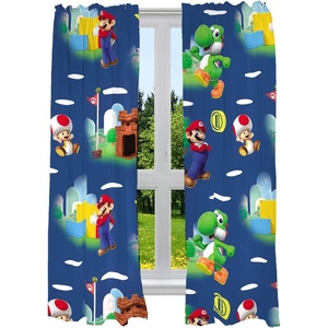 image:imageFranco Kids Room Window Curtains Drapes Set 82 in x 63 in Baby SharkSuper Mario