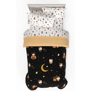 image:imageSanrio Hello Kitty Halloween Pumpkin Twin Bed Set  Super Soft amp Cozy 4 Piece Reversible Comforter and Sheet Set Officially Licensed Product by FrancoOrange  Hello Kitty Halloween
