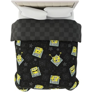 image:imageFranco Kids Bedding Super Soft Microfiber Reversible Comforter TwinFull Sonic The Hedgehog AnimeBlack  Spongebob Squarepants