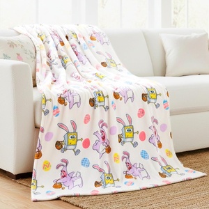 image:imageFranco Kids Bedding Super Soft Plush Throw Blanket 46 in x 60 in MarioSpongebob Squarepants Painting Eggs